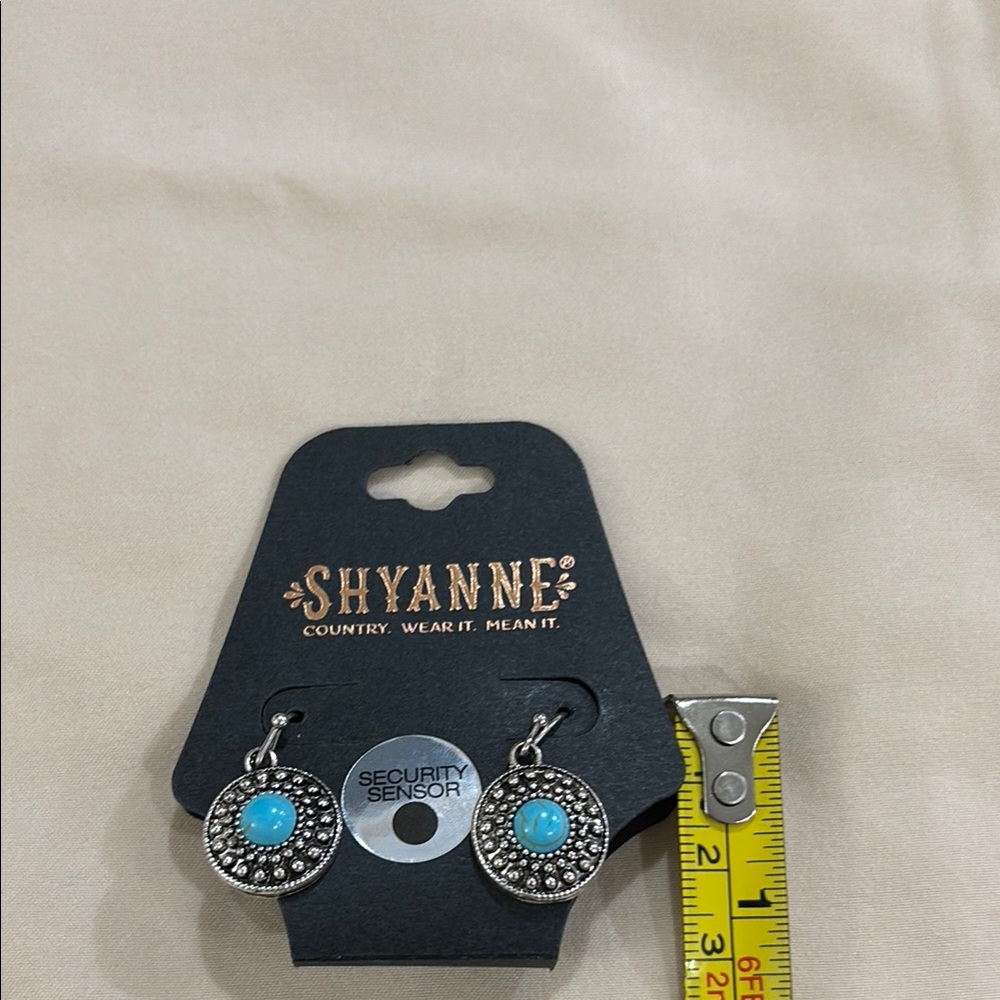 Shyanne Silver and Blue Necklace with Turquoise Halo Pendants - Picture 4 of 6